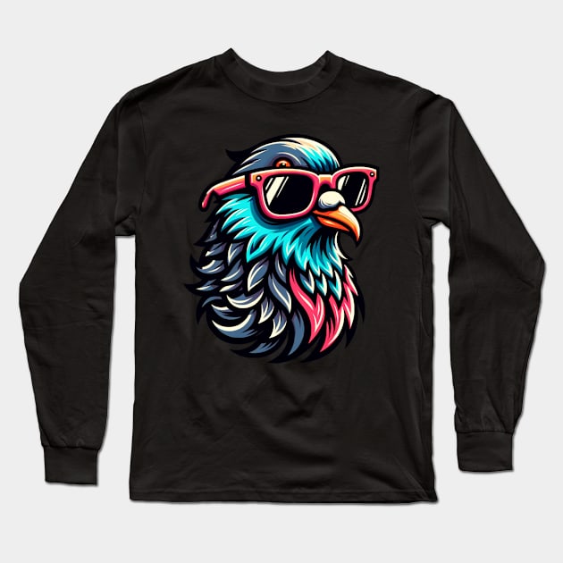 Cool Pigeon Long Sleeve T-Shirt by The Jumping Cart